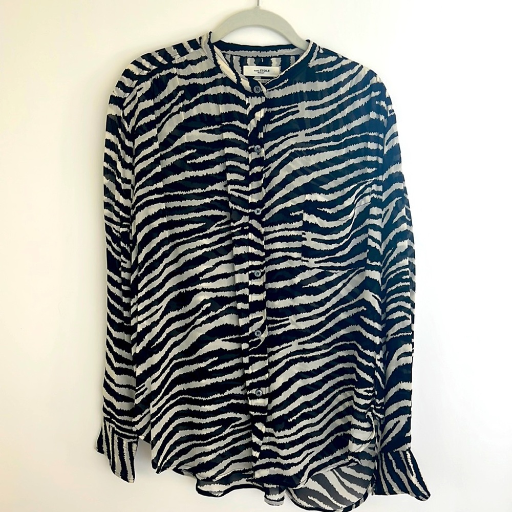Isabel Marant Etoile Button Front Zebra Print Shi… - image 1